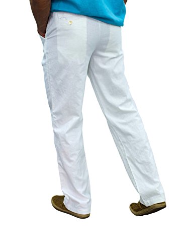 short fin Men's Drawstring Linen Pants W/Elastic Waist3