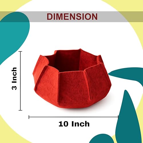 Image of Geo Fabric Grow Bags for Plants 10X3 Inch (Pack of 5) | 400 GSM Heavy Duty UV-Protected Round Maroon Colour Plant Bags for Terrace and Vegetable Gardening | Strong & Reusable|