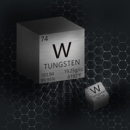 2 Pieces Tungsten Cube, Pure Metal High Density Element Cube, Metal