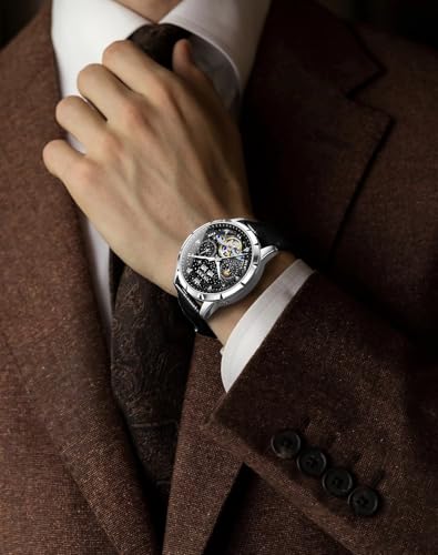 Image of OLEVS Mens Automatic Watches Self-Winding Starry Sky Diamond Skeleton Luxury Wrist Watch Waterproof Luminous