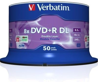 2RC8862 - Verbatim DVD Recordable Media - DVD+R DL - 8x - 8.50 GB Spindle