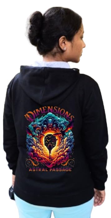 accmetees Womens Hooded Sweatshirt with Zip, Atractive Graphic Print on Back, Full Sleeve, Zipper Hoodie with Kangaroo Pocket-picture-53