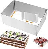 Cake Ring,Cake Mold,Rectangle Cake Tin,Adjustable Rectangle Mousse Mold from 5.9' to 11',Square Shaped Mousse Cake Cutter Baking Mold Pastry Baking Tool for Cake, Party Dessert(Height:10 cm)