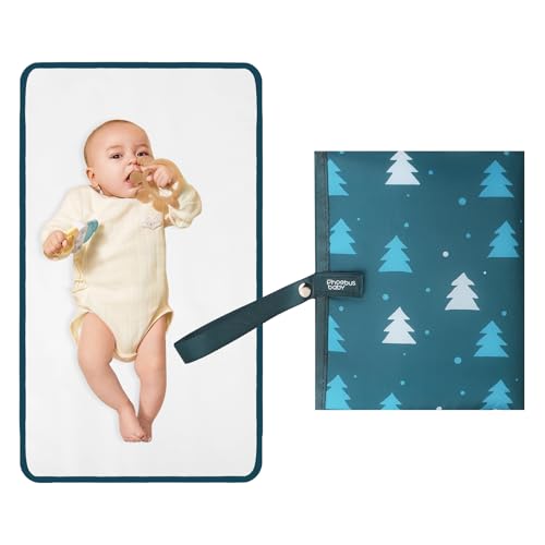 Image of PHOEBUS BABY Portable Changing Pad - Waterproof Compact Diaper Changing Mat - Foldable Lightweight Travel Changing Station, Newborn Shower Gifts(Christmas Tree)
