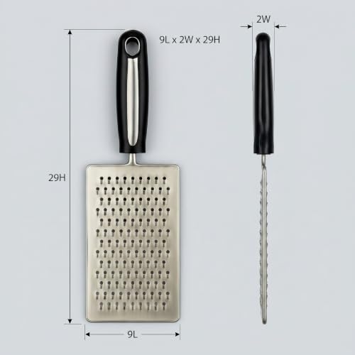 Image of Stainless Steel Hand Grater with Ergonomic Handle | Multipurpose Vegetable, Cheese & Fruit Grater for Kitchen Use | Durable & Easy-to-Clean Flat Grater