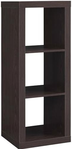 Better Homes and Gardens 3-Cube Organizer Storage Bookshelf, Espresso