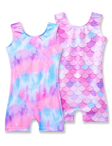 Image of 2 Pack Leotard for Girls Gymnastics Sparkly Sleeveless Unitards