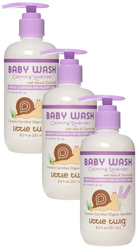 Image of Little Twig Baby Wash, Natural Plant Derived Formula, Lavender, 8.5 fl oz (Pack of 3)