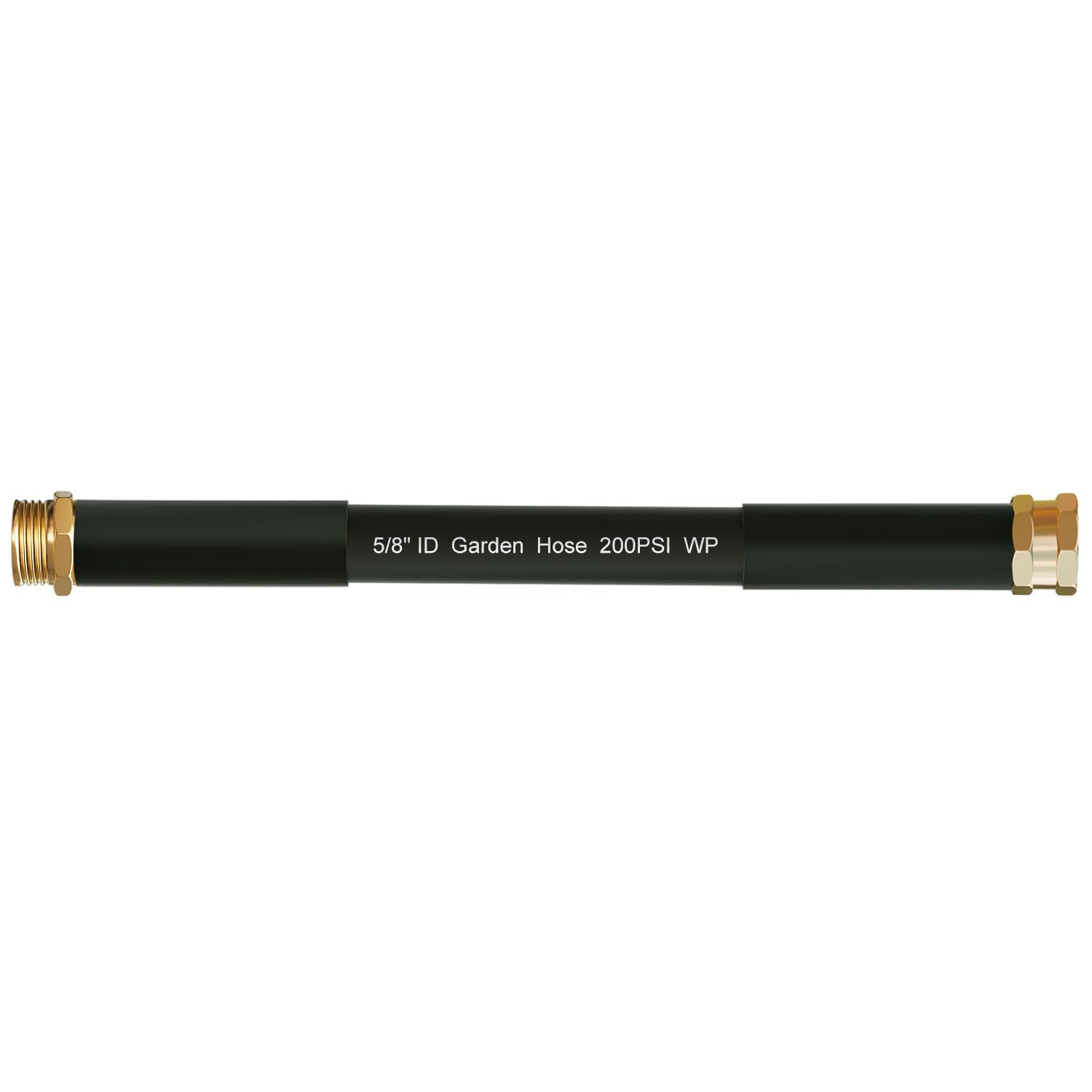 Beitopamz Short Garden Hose 1 ft x 5/8 in Small Water Hose Extend Connector, Lightweight Rubber Hybrid Leader Hose, Leak-Free Connections,Male to Female Fittings, Black
