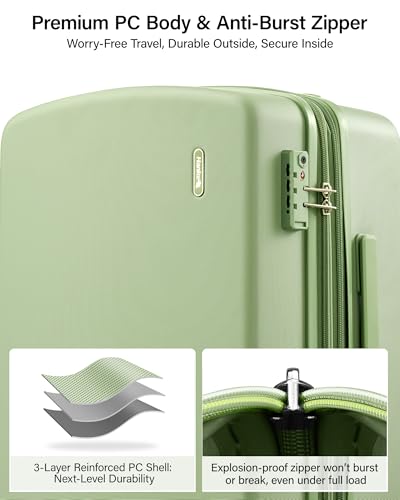 Image of Hanke 20 Inch Expandable Carry On Luggage, Hard Shell with Side Hook