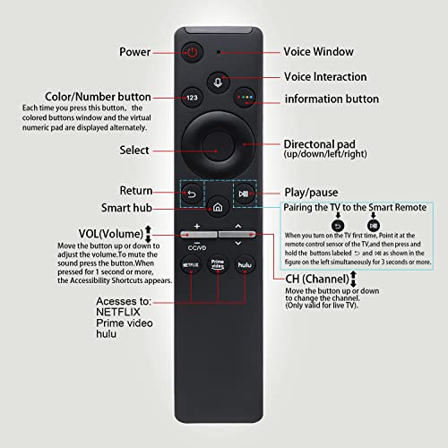 Bn59-01312G Voice Remote Control, Chunghop New Voice Replacement Remote Control Bn59-01312G Compatible With Samsung Smart Tv With Netflix, Prime Video, Hulu Button #TOP1