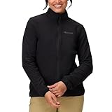 MARMOT Women's Rocklin Full-Zip Jacket, Warm Lightweight Fleece, Black, Large