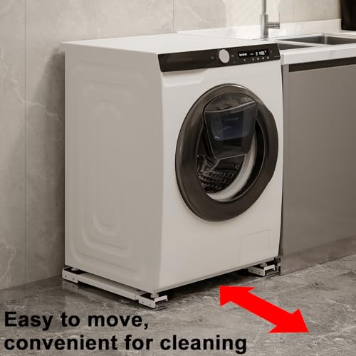 YU LI 3DH Appliance Rollers Heavy Duty,Max 32in,Second Generation Extendable Appliance Rollers Mobile Washing Machine Base Easily Move Washing Machines, Dryers, Refrigerators, Furniture (White)