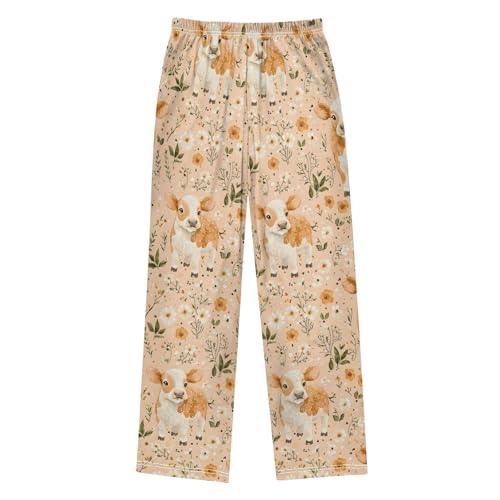 Animal Cow Flower Pajama Pants Long Sleep Pants Soft Pajama Bottoms With Pockets2