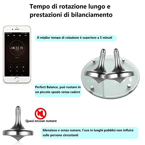 Metal Spinning Top, Stainless Steel Spinner, Desktop EDC Toy Gyroscope for Adults Perfect Balance, Easy to Use,Stress Relax - Image 3