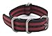 ArtStyle Watch Band with Colorful Nylon Material Strap and Heavy Duty Brushed Buckle (Black/Red, 20mm)