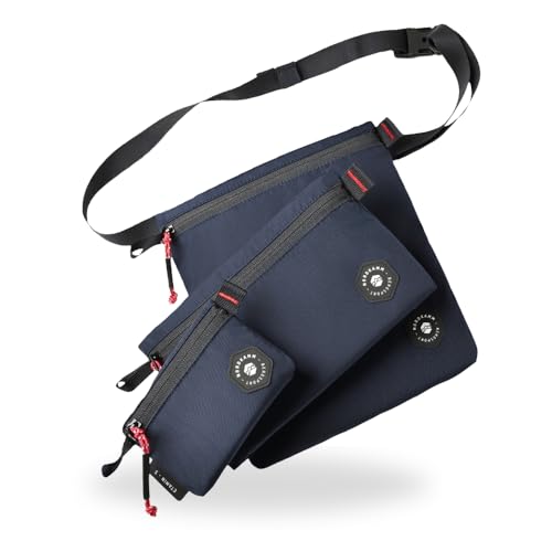 NORDKAMM Rucksack Organizer 3er Set, Modell Etamin, Rucksack Zubehör & Zusatztaschen, klein und perfekt zum Reisen, mit Hüftgurt
