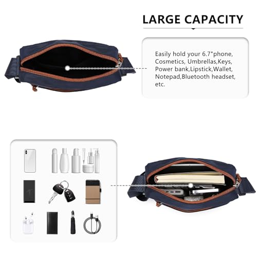 Kono Luminous School Backpack 3-in-1 Set, Anime Boys Schoolbag Crossbody Bag Pencil Case, 15.6" Laptop Rucksack for Students Teens Girls (Navy) - Image 4