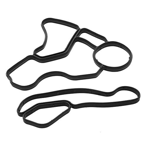 X AUTOHAUX - X AUTOHAUX Cooler Housing Gasket Engine Oil Filter Seal Set for BMW 11427537293 11427525335