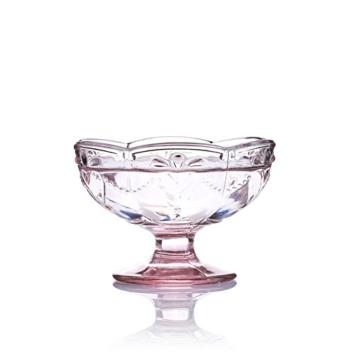 xytmy Classic tazas de helado de cristal cuenco de postre Retro flor forma elegante tazas.
