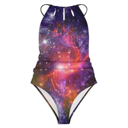 Maillot de bain une pièce contrôle ventre gainant imprimé violet