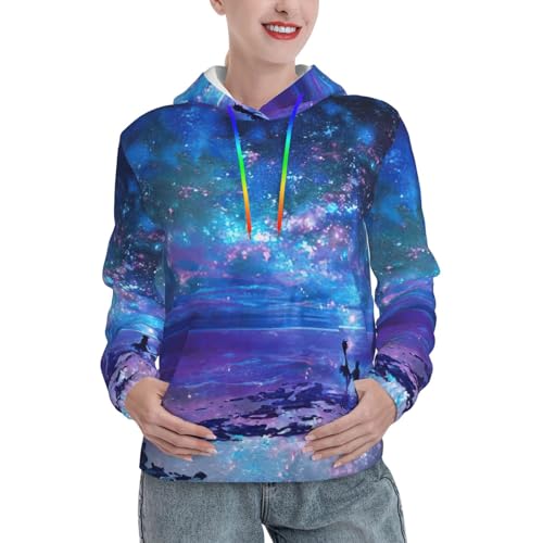 Sweat à capuche aurore boréale de qualité supérieure avec imprimé vibrant