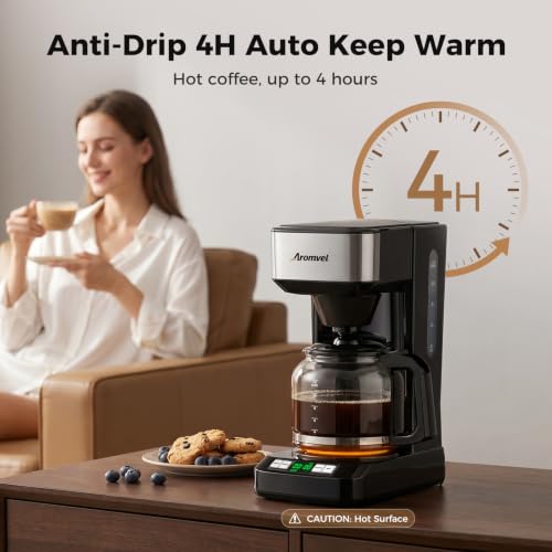 Aromvel 12 Cup Coffee Maker,Large 1.8L Water Tank Drip Coffee Machine - image 6