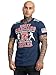 Produktbild BENLEE Rocky Marciano Herren Slim Fit T-Shirt Basic Big Logo with Fighters 100% Baumwolle, Marineblau, S, 191088