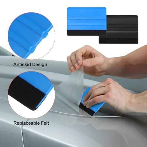 Nadisean 20 Stück Rakel für Folie, Folierungs Werkzeug, Hochwertiges Rakel Set für Fensterfolie mit 2 Filzrakel Rakel, Präzisionsmesser, Plastikspachtel Folienrakel, Cutter, Messer mit 5 Klingen