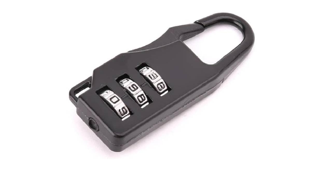 Portal AE Mini Code Lock 3-Wheel Combo For Backpacks, Purses & Travel Assorted Color (1 Piece)