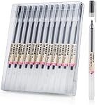 Stylos de Gel Noir Premium, [0.5mm] Stylos à point extra fin en écriture lisse stylos à bille pour bureau japonais fournitures scolaires (12 Boîtes)