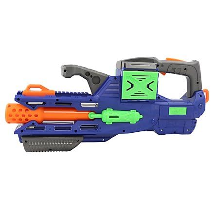 Dart Zone Destructor - Vollautomatischer Rapid-Load Blaster – Schnellladesystem ohne Magazine - Hohe Feuerrate - Inkl. 30 Original Darts - Robustes PVC - Blau