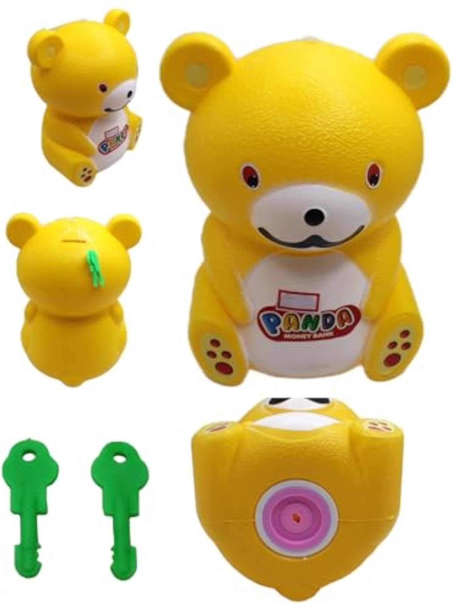 Panda Shaped Piggy Bank with Lock & 2 Keys