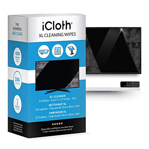 iCloth Lens and Screen Cleaner Pro-Grade Individually Wrapped Glass Surface Cleaner, 1 Wipe