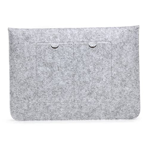 VILLCASE 1Pc Light Grey Storage Bag Portable Pouch Compatible with Notebook and Tablet Wear Resistant Felt Material Shock Resistant Organized Carrying