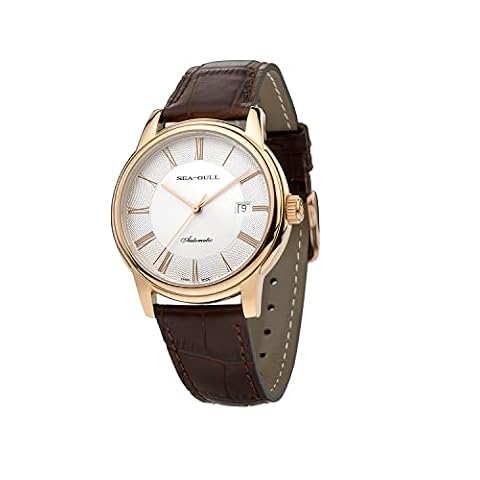 SEA-GULL Mewa męski zegarek mechaniczny, elegancki, minimalistyczny, skórzany, klamra, 30 metrów, wodoodporny, kalendarz biznesowy, męski zegarek, 32mm dial for women, pasek