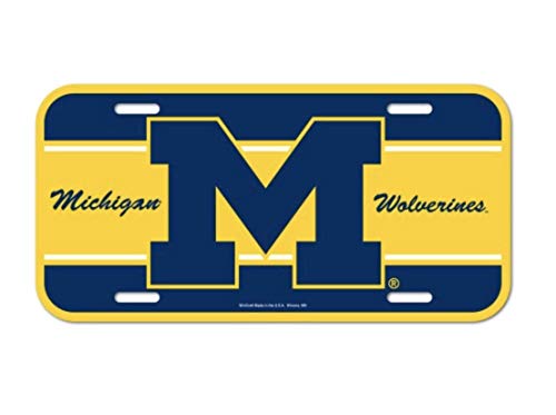 Wincraft NCAA Michigan Wolverines Official 6"x12" Plastic License Plate