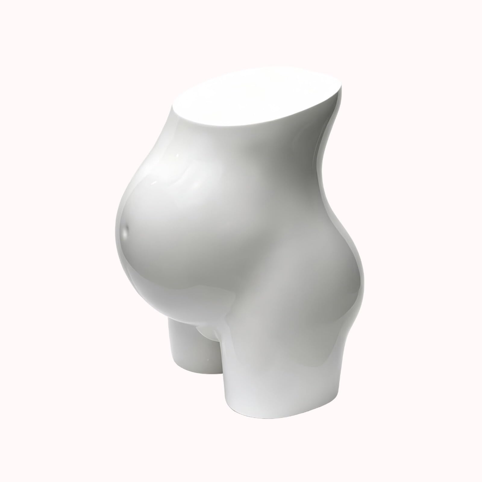 Labasuan Pregnant Panty Mannequin Torso Underwear Model, Maternity Underwear Display Form, White Glossy Realistic Full Belly Mannequin for Online Store Product Photos