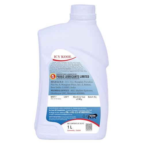 Image of PALCO Icy Kool Radiator Coolant for Car 1 Litre (Pack of 1), Advanced Low Freezing Point Antifreeze Green Concentrate Coolant for Engine