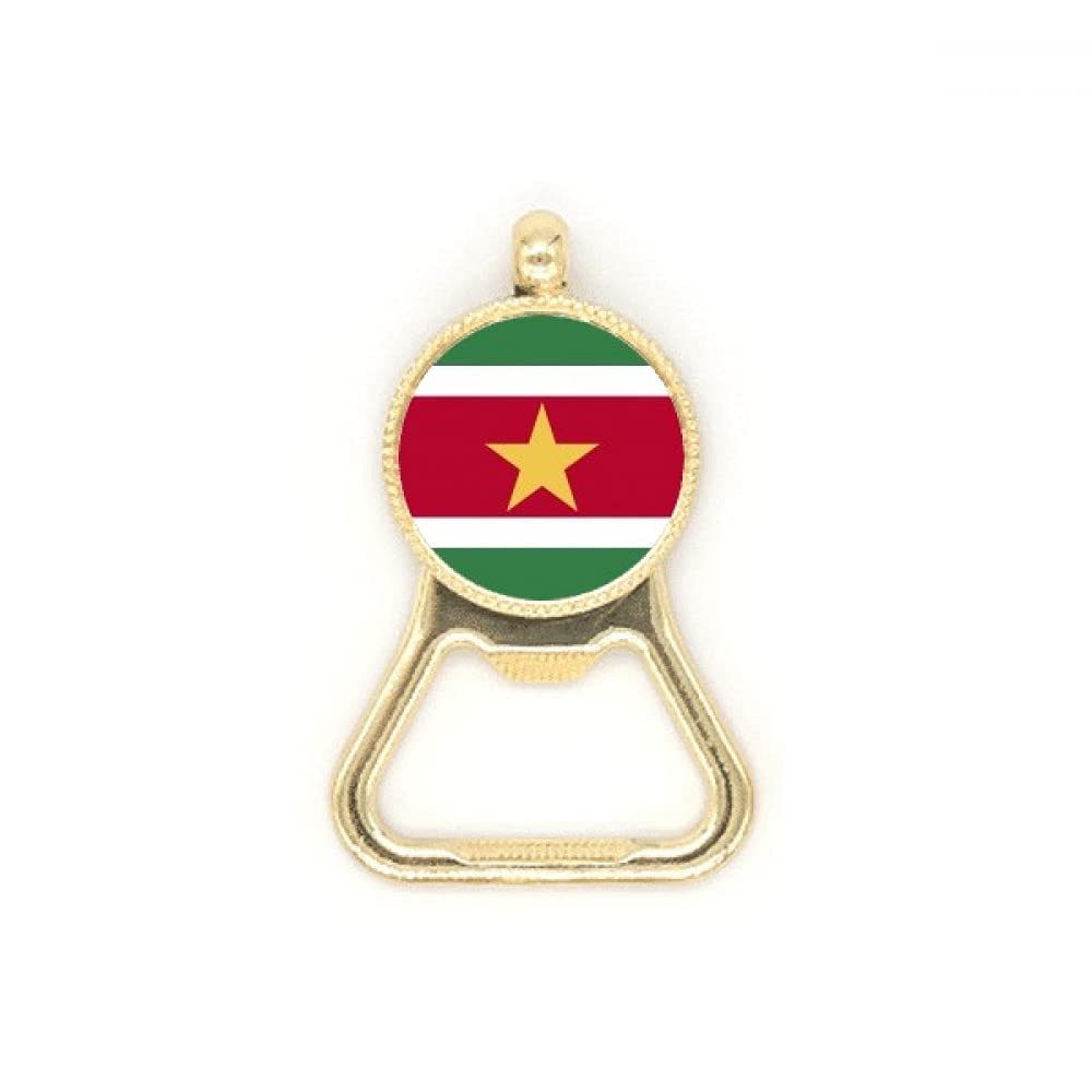 Porte-clés Suriname en acier inoxydable drapeau national souvenir