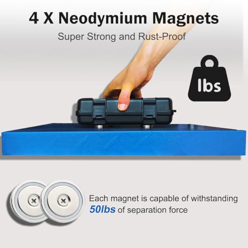 Image of Upgrade Large 7.3''x4.2'' Magnetic Key Holder Under Trucks Car,Car Key Fob Holder,Heavy-Duty Magnetic Key Box Under Car,Hide a Key,Strong Magnetic Key Hider Outside for Hiding Keys【Splash Resistant】