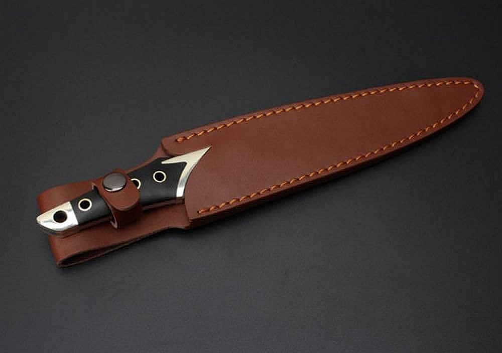 FARDEER Knife 00AS Outdoor Camping Tool Knife, zawiera brązową skórzaną osłonę, narzędzie kempingowe do wędkowania, polowania, aktywności sportowej