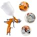 Auto Body Paint Spray Gun Kit Automotive air hvlp Spray Gun Car Paint Gun Gravity kit 1.3mm Tip 600ml Plastic Cup for Car Paint，Gold