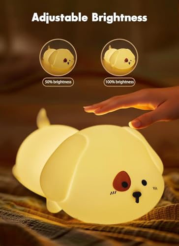 Image of Pet Shaped Silicon Night Light, 7-Color Changing Mode, Rechargeable Soft Silicone Night Light with USB Cable, Safe for Kids, Baby, Children, Perfect for Girls or Boys