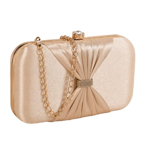 Women's Clutch Golden PU Bow Knot with Detachable Chain Strap-image-47