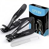 Toenail Clippers for Thick Nails for Men Seniors|3 Pack Ergonomic Long Handle Angled Head Toe Nail Clippers with Catcher|Premium Steel Wide Opening Fingernail Clipper-Heavy Duty Nail Clipper for women