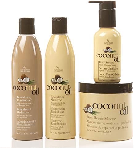 Coconut Oil Hair Care 4 Piece Set - Revitalize and Nourish Dry or Damaged Hair