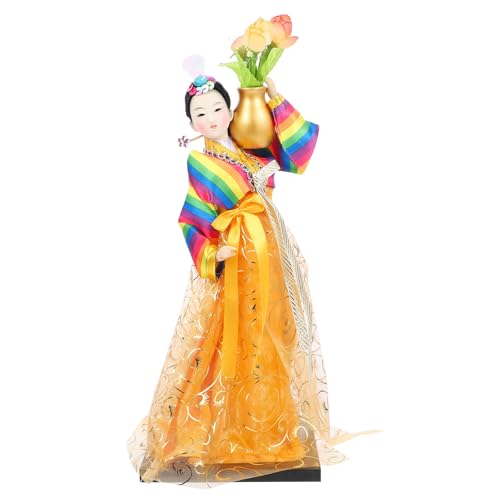 MUSISALY Muñeca Hanbok Tradicional Coreana de 12 Pulgadas Hecha a Mano Figura Decorativa de Artesanía Coreana para Hogar y Cafetería Diseño Colorido y Duradero