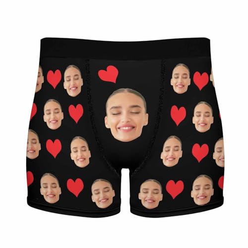 Personalized Boxer Briefs with Face Custom Men's Boxer Briefs with Photo Valentine's Day Underwear Pack2