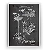 Soporte y Pedal Para Platillos Hi Hat 1964 Poster de Patente - Patent Póster Con Diseños Patentes Decoracion de Hogar Inventos Carteles Prints Wall Art Posters Decor - Marco No Incluido